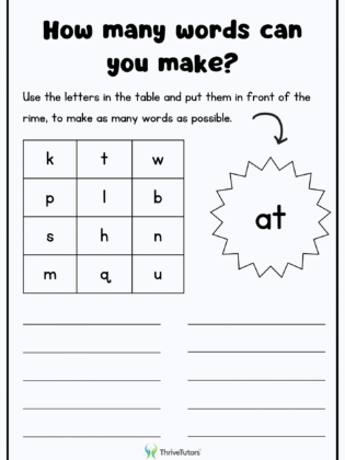 How Many Words Can You Make? Onset Rime