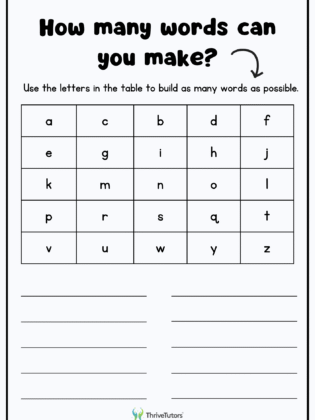 How Many Words Can You Make? Extension.