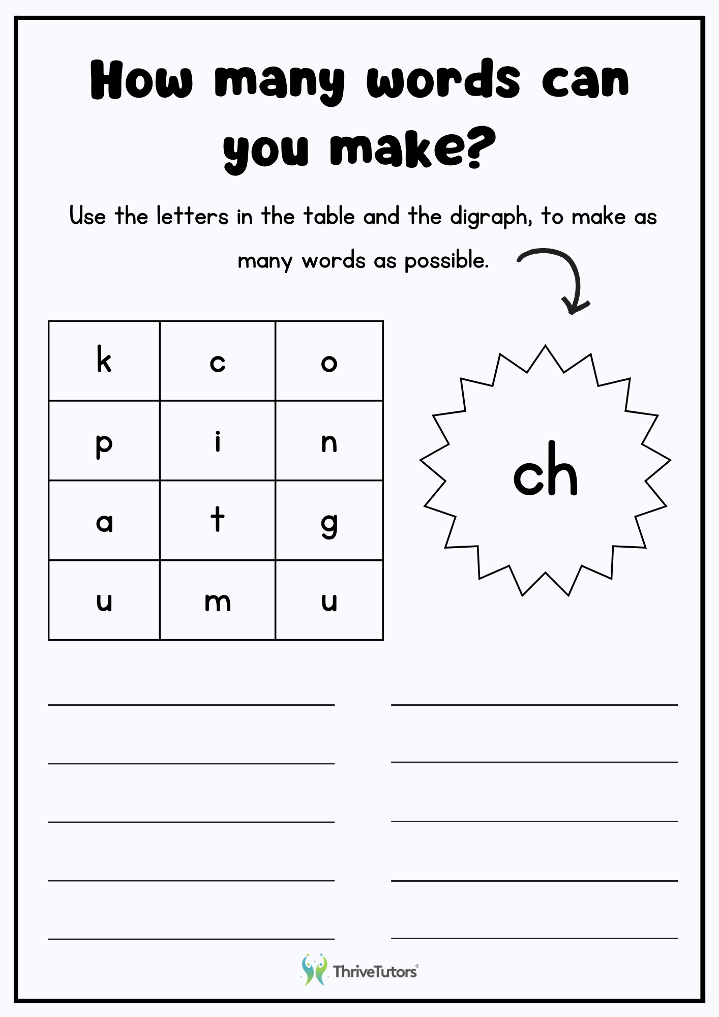 How Many Words Can You Make? Digraphs. - Image 3