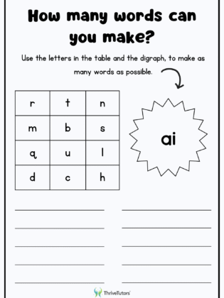 How Many Words Can You Make? Digraphs.