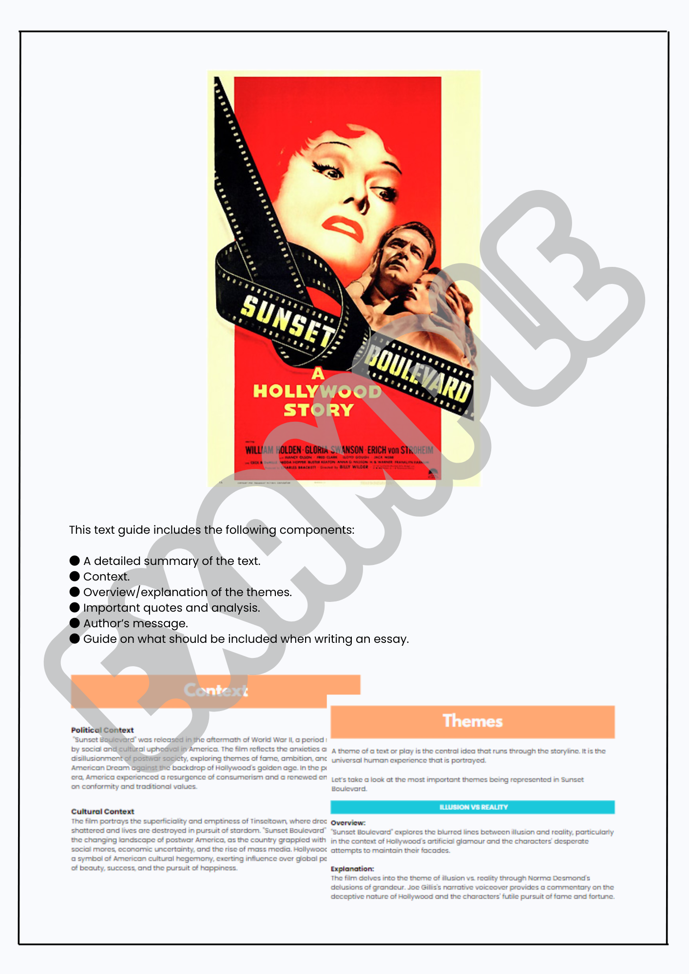 Text Guide: Sunset Boulevard