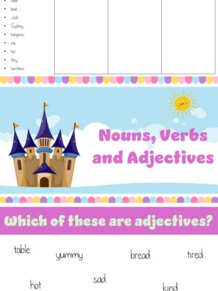 Year 1 Nouns, Verbs, Adjectives PowerPoint