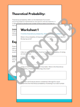 Theoretical and Experimental Probability Worksheets