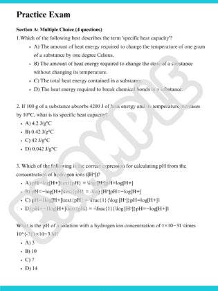Unit 2 AOS1 Calculating Specific Heat & pH