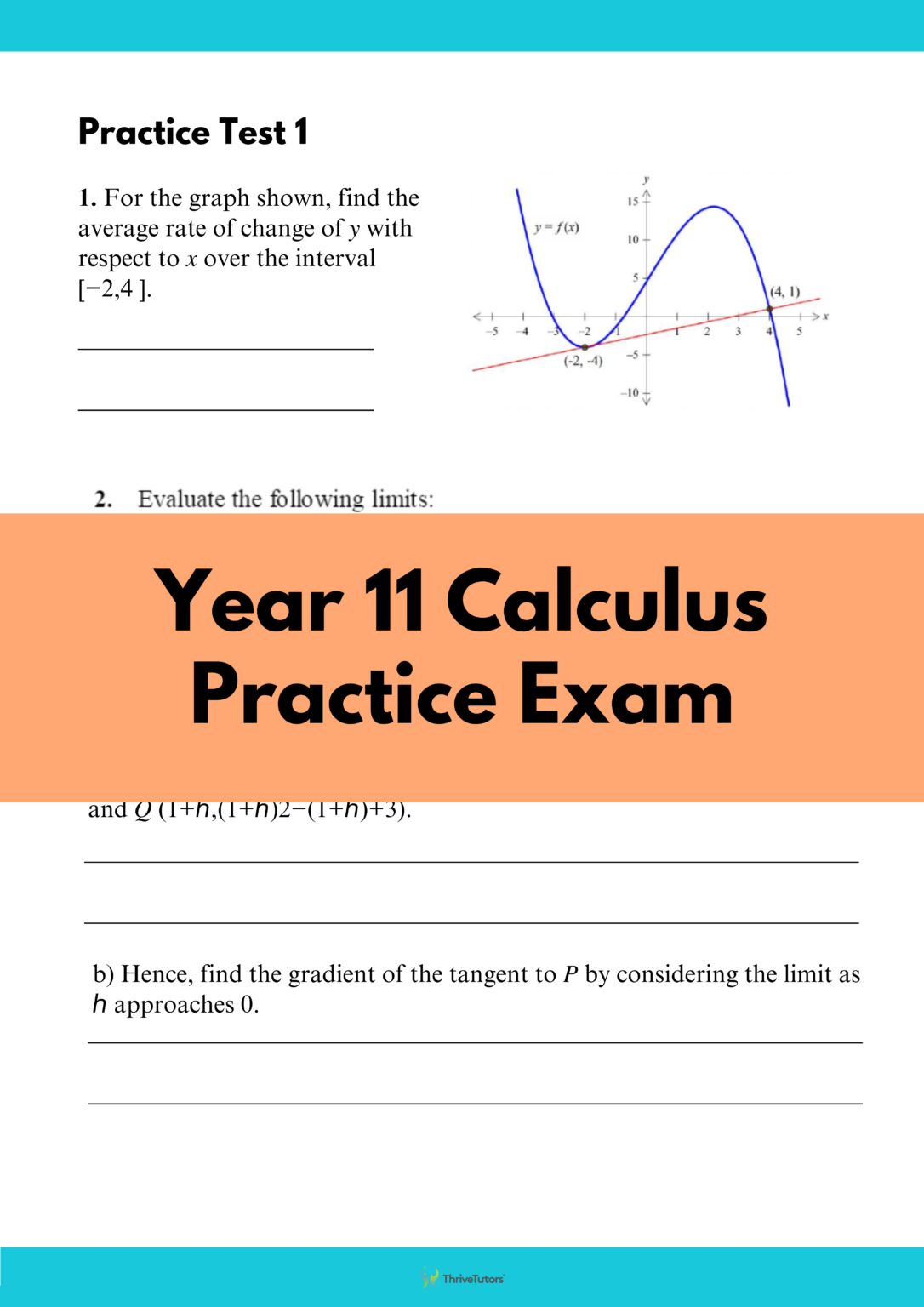 Year 11 Calculus Year 11 Calculus Practice Exam