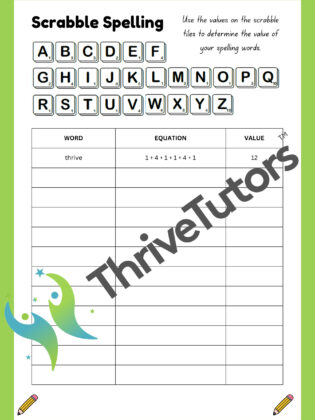 Scrabble Spelling Activity